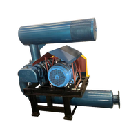 Blower Akar Tiga Lobus Tekanan Tinggi Baru untuk Industri Akuakultur, Oksigenasi, Listrik AC 220V 50Hz, Tekanan Tinggi, Besi Cor
