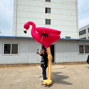 Costume géant de marionnette <span class=keywords><strong>flamant</strong></span> <span class=keywords><strong>rose</strong></span> gonflable de couleur arc-en-ciel pour performance - Product Image 2