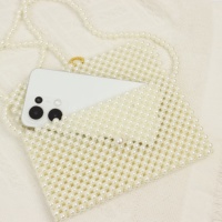Nouveau Sac Téléphone Perlé Élégant Fait Main 2026, Pochette Bandoulière Faite à la Main pour Mariage, Fête, Usage Quotidien, Vente en Gros Personnalisée