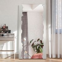 Miroir mural pleine longueur en verre trempé encadré de métal, style Art Déco, tendance, pour la décoration intérieure, taille personnalisée, luxe, pour vêtements