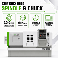 Torno CNC de Cama Plana CK6150, 500mm de Diámetro de Torneado, Económico, con Torreta de 4 Estaciones y Velocidad Variable Continua (VFD)