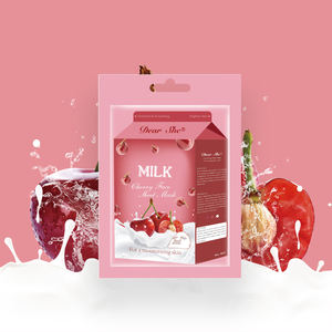 Usine Private Label 28ml Dear She Essence de fruit naturel lait de cerise vitamine <span class=keywords><strong>C</strong></span> feuille de masque facial éclaircissante nourrissante pour tous - Product Image 6