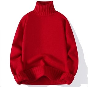 Liu Ming vente en gros <span class=keywords><strong>bonne</strong></span> <span class=keywords><strong>qualité</strong></span> 2024 automne hiver hommes <span class=keywords><strong>col</strong></span> <span class=keywords><strong>roulé</strong></span> tricots amples couleur unie à manches longues <span class=keywords><strong>pull</strong></span> de mode - Product Image 3