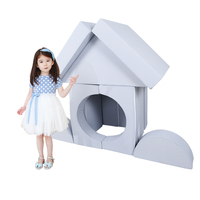 SAIEN Sofa Mainan Edukasi Anak-anak, Ukuran Kustom Sofa Main Bahan Suede Miro Sofa Modular untuk Anak-anak