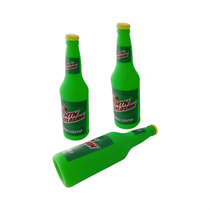 Özel dayanıklı ve güçlü vinil yavru malzemeleri bira şişesi şekli yenilik oyun oyuncak gıcırtılı köpek çiğnemek oyuncak - Product Image 3