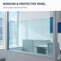 Plaques en polycarbonate transparentes de 1220/1560/1820/2100 mm, épaisseur 1 mm, alternative au verre, OEM, épaisseur, taille, couleur et surface personnalisables
