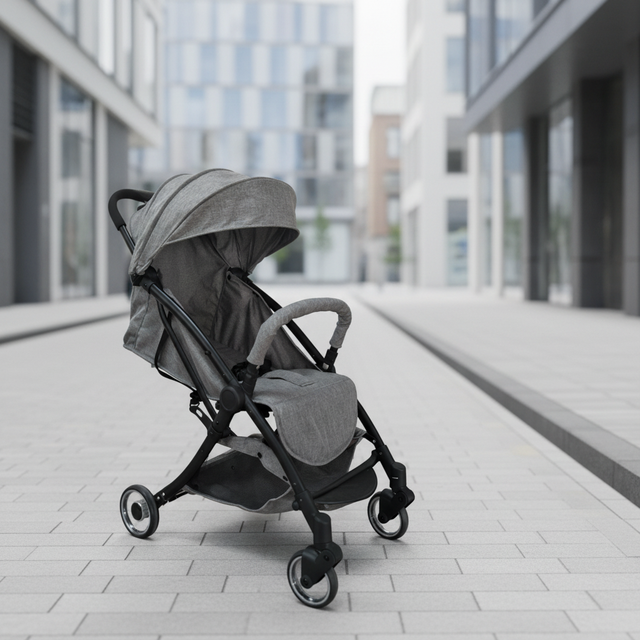 Lightweight Baby Buggy One-Hand Foldable Compact Baby Stroller Multi-Functional Baby Buggy Pushchair with Snack Tray for Travel