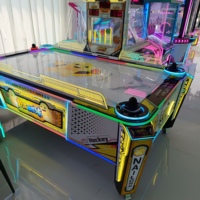 Table de hockey sur air immersive Nailong pour deux joueurs : Arcade interactive robuste en métal et acrylique avec écran de dessin animé intégré
