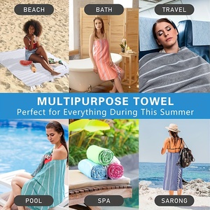 Personalizado 100% algodón turco de gran tamaño a rayas <span class=keywords><strong>Toalla</strong></span> de playa de gran tamaño <span class=keywords><strong>desechable</strong></span> <span class=keywords><strong>toalla</strong></span> para adultos directo de Turquía fabricante a granel - Product Image 5