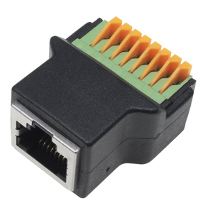 Original 8 Pos RJ45 Connector to <strong>Terminal</strong> <strong>Block</strong> Ethernet Male Quick Lock Connector Adapter for Lan Network CCTV DVR