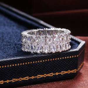 Anello a Doppia Fila a Forma di Goccia, Elegante Anello da Dito per Donne - Product Image 6