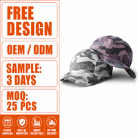 Casquettes de sport et de camping Kaxi BQM331 à 5 panneaux réglables en polyester – Non structurées, camouflage, mode décontractée, sportives, respirantes pour l'été