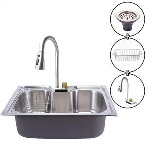 Fregadero <span class=keywords><strong>de</strong></span> Cocina <span class=keywords><strong>de</strong></span> Acero Inoxidable Modelo 5040, <span class=keywords><strong>de</strong></span> Una Sola Cubeta, para Encimera, Ideal para Lavar Verduras - Product Image 4