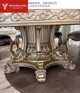 <span class=keywords><strong>Tavolo</strong></span> <span class=keywords><strong>Rotondo</strong></span> in Legno Intagliato Stile <span class=keywords><strong>Barocco</strong></span> Italiano per Sala da Pranzo Moderna, Soggiorno, Appartamento o Hotel - Product Image 4