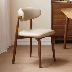 Sedia da Pranzo in Legno Massello, Design Minimalista Moderno, Rivestimento in Microfibra, Uso Domestico, Sedia da Pranzo di Lusso Leggero - Product Image 3