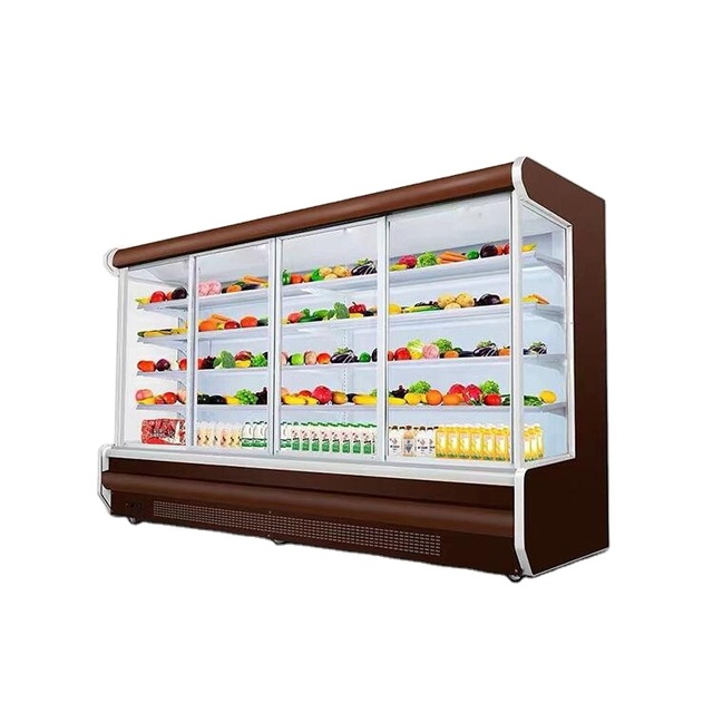Vegetable Fruit Display Refrigerator Dairy Energy Drink Refrigerated Display Open Chiller Fridge