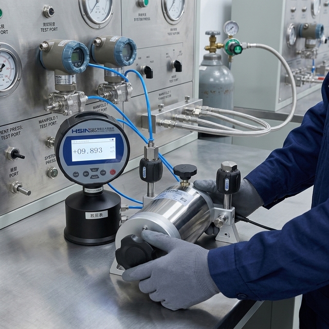HSIN685 LED Digital Differential Pressure Gauge Calibrator Pneumatic Reference Pressure Manometer Indicator Comparator -10~10kPa