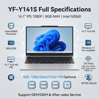 Ordinateur portable neuf de 14,1 pouces équipé d'un processeur Intel N3060 2 cœurs, résolution : 1920*1080, Windows 10. Ordinateur portable professionnel