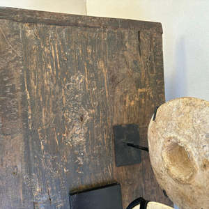 Antique Solid Elm Wood <b>Console</b> <b>Table</b> Original <b>Black</b> Paintwork Features Drawers Shelf for Dining Room Application - Product Image 6