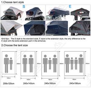 Off Road car Pick Up 4x4 Tienda superior para techo Fácil de configurar La mejor tienda superior para techo Off Road Camping Car Roof Top para la venta - Product Image 4