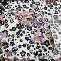 Technique tissée en tissu à paillettes imprimé en viscose 100% pour vêtements-uni pour chemises habillées et chemisiers