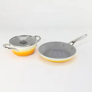 AXA Nonstick Pots and Pans Set,Cookware Sets 2 Pcs Nonstick, Healthy Non Stick Induction Stone Cookware Kitchen Granite Cooking