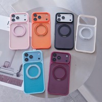 Coque de téléphone translucide mate effet seconde peau pour iPhone 18 17 Pro Max, antichoc avec béquille magnétique, compatible iPhone 17 16 15