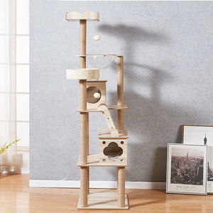 Großhandel großes Luxus Massivholz Sisal Seil Stil Indoor Katzenhaus Haustiermöbel Katzenbäume moderner hölzerner Katzenbaum Turm - Product Image 5