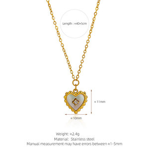 Collar de Joyería con Colgante de Corazón Chapado en Oro de 18k, de Acero Inoxidable 316L, Resistente al Agua y al Deslustre, Estilo Vintage, para Mujer - Product Image 6