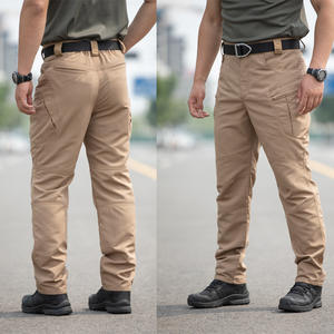 Pantaloni <span class=keywords><strong>Cargo</strong></span> Impermeabili da <span class=keywords><strong>Uomo</strong></span> per Escursionismo, Pantaloni Tattici Multi-Tasca <span class=keywords><strong>Neri</strong></span> di Alta Qualità - Product Image 4