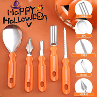 Groothandel Fruit Groente Halloween Pompoen Carving Kits Rvs Fruit Decoreren Vleesmes Set Met Draagtas