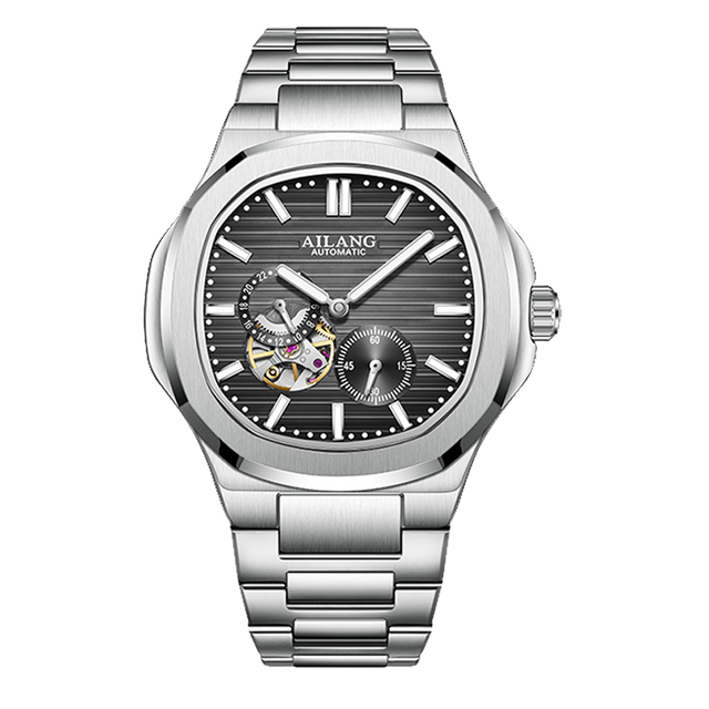 Fashion Top Brand AILANG Square Luxury Skeleton Tourbillon Mechanical Watch Men Stainless Steel Band Waterproof Luminous OEM