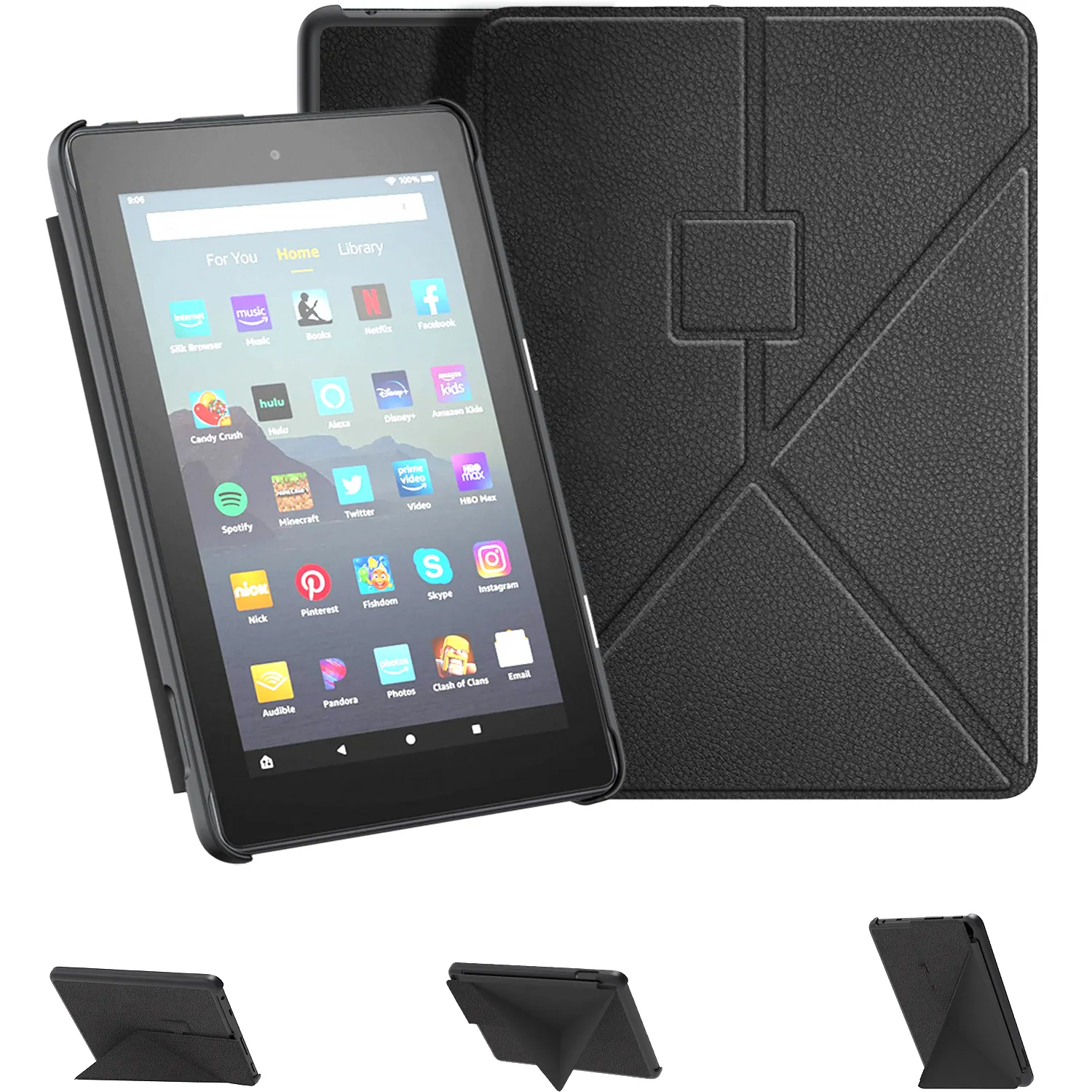 NET-CASE kualitas bagus dengan harga bagus casing ringan ramping Origami untuk Kindle Fire 7 Table 2022 cangkang Tablet kulit PU 7 inci