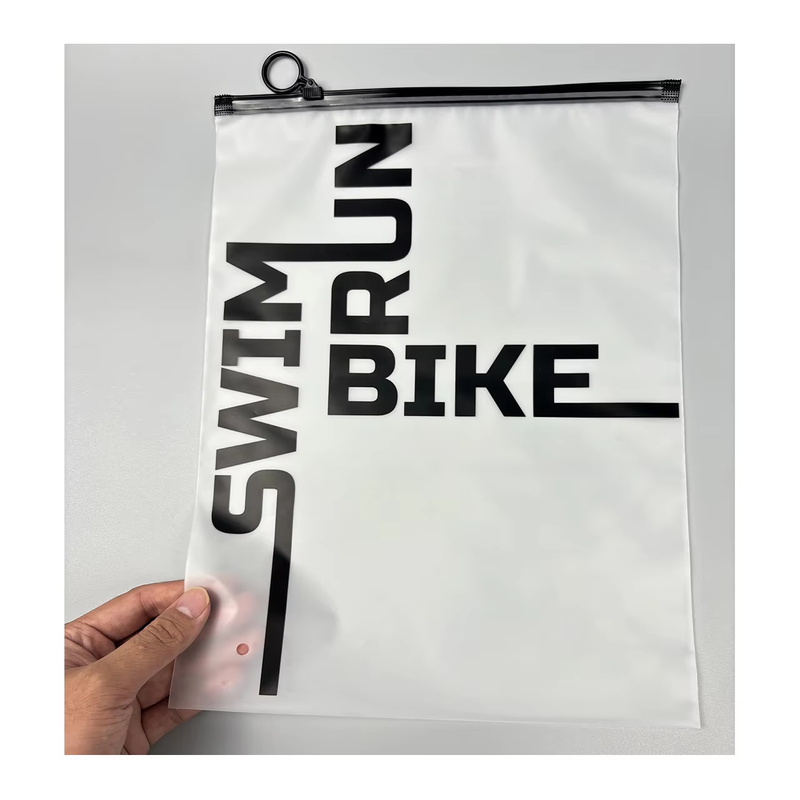 Custom Printed logo Matte Pe Zipper