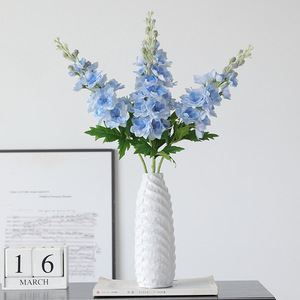 Fleurs artificielles Delphinium bleu clair en soie, haute simulation, pour décoration de mariage et de maison - Product Image 1