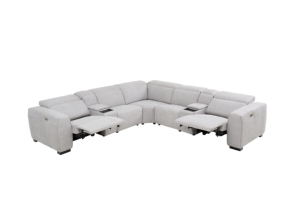 Sofá Seccional de Lujo en Forma de L con Almacenamiento, Motores Dobles, Tela Tecnológica Moderna, Reclinable, para Sala de Estar, Apartamento, Hotel, Villa 2323 - Product Image 3