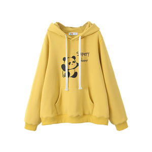 Sudadera con Capucha de Felpa Volcánica con Estampado de Dibujos Animados, Talla Grande N8756, Sudadera Extra Grande para Mujer con Cordón Ajustable, Tela de Algodón - Product Image 3