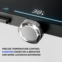 Système de douche de luxe en laiton avec affichage numérique de la température, pommeau de douche pluie à LED et douchette à main pour salle de bain - Vente en gros