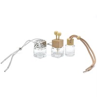 Bouteille vide en verre de 8 ml avec bouchon à vis en bois pour diffuseur de parfum, flacon suspendu pour voiture, éliminateur d'odeurs, conteneur d'huile aromatique