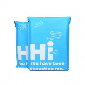 Bolsa de Envío Biodegradable de LDPE Azul con Logotipo Personalizado, Bolsa de Correo de Plástico PE con Sellado Autoadhesivo Resistente, 10x13 Pulgadas - Product Image 1