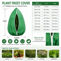 Couverture de protection contre le gel réutilisable avec fermeture éclair, 1,8 m x 2 m, pour plantes d'extérieur, arbustes, jardin, entretien hivernal