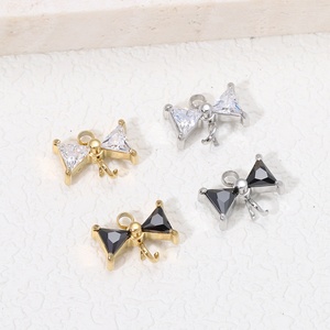 Colgante de Acero Inoxidable con Zirconia en Forma de Corazón, Resistente al Agua, de Alta Calidad, con Baño de Oro PVD, para Pulsera, Collar, Pendientes, Accesorio de Moda - Product Image 1