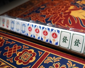 Tuiles de Mahjong Saphir de Style Américain Moderne et Luxueux, Portables pour Jeux Familiaux, Divertissement Adulte, Jeux de <span class=keywords><strong>Casino</strong></span> et <span class=keywords><strong>Poker</strong></span> - Product Image 3