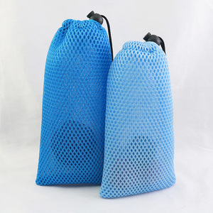 Sacchetto in Rete di Nylon Blu Personalizzato, Piccola Borsa con Coulisse in Rete, Sacchetto Ecologico in Poliestere Riciclato con Coulisse per Conservare il Sapone - Product Image 2