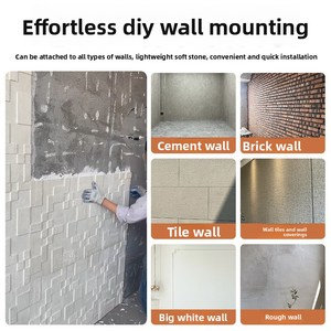 Azulejos de <span class=keywords><strong>Pared</strong></span> 3D Softstone, <span class=keywords><strong>Revestimiento</strong></span> de <span class=keywords><strong>Pared</strong></span> <span class=keywords><strong>Interior</strong></span> de Porcelana Suave, <span class=keywords><strong>Piedra</strong></span> Flexible Ultrafina Estilo Travertino, Zhejiang - Product Image 3