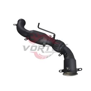 Système d'échappement Vortex OEM haute performance en acier inoxydable poli miroir 1,5 mm, avec écran thermique et tuyau de descente soudé à motif écaille de poisson - Product Image 6