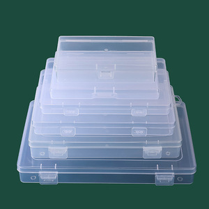 Caja de almacenamiento rectangular de plástico Pp transparente con tapa para joyería, piezas de papelería, organización de escritorio - Product Image 2