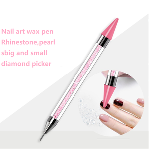 Stylo à double embout pour nail art, applicateur de strass et de cristaux, avec manche en acrylique, outil de manucure - Product Image 2