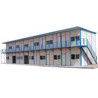 Casa Prefabricada de Estructura de Acero de Dos Pisos, de Ensamblaje Rápido y Económico, Campamento Modular Temporal para Obras de Construcción