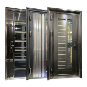 Puertas personalizadas de Guangdong para casas, puerta de entrada principal de seguridad, puerta de acero inoxidable, diseño de casa de lujo, puerta moderna - Product Image 1